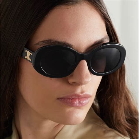 celine gold sunglasses triomphe|celine triomphe 52mm oval sunglasses.